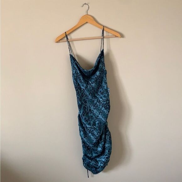Free People Day To Night Printed Slip Dress In Indigo Combo - Picture 2 of 3